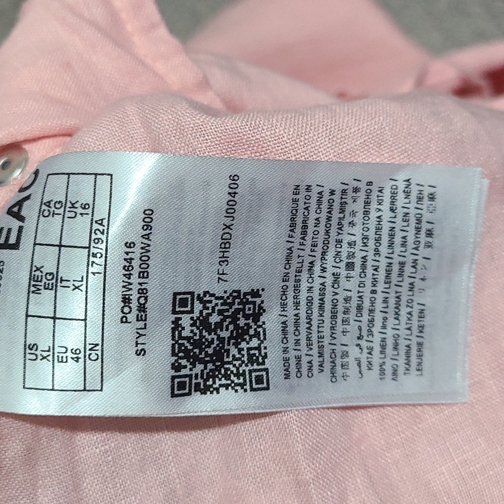 Guess Pink Leena Linen Pants XL - Picture 6 of 6